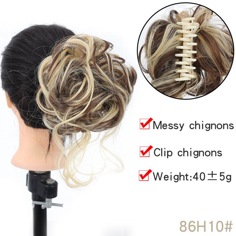 Синтетическая булочка с грязными кудрями, эластичная заколка для волос, кусок парика, женская заколка для волос, черный, коричневый