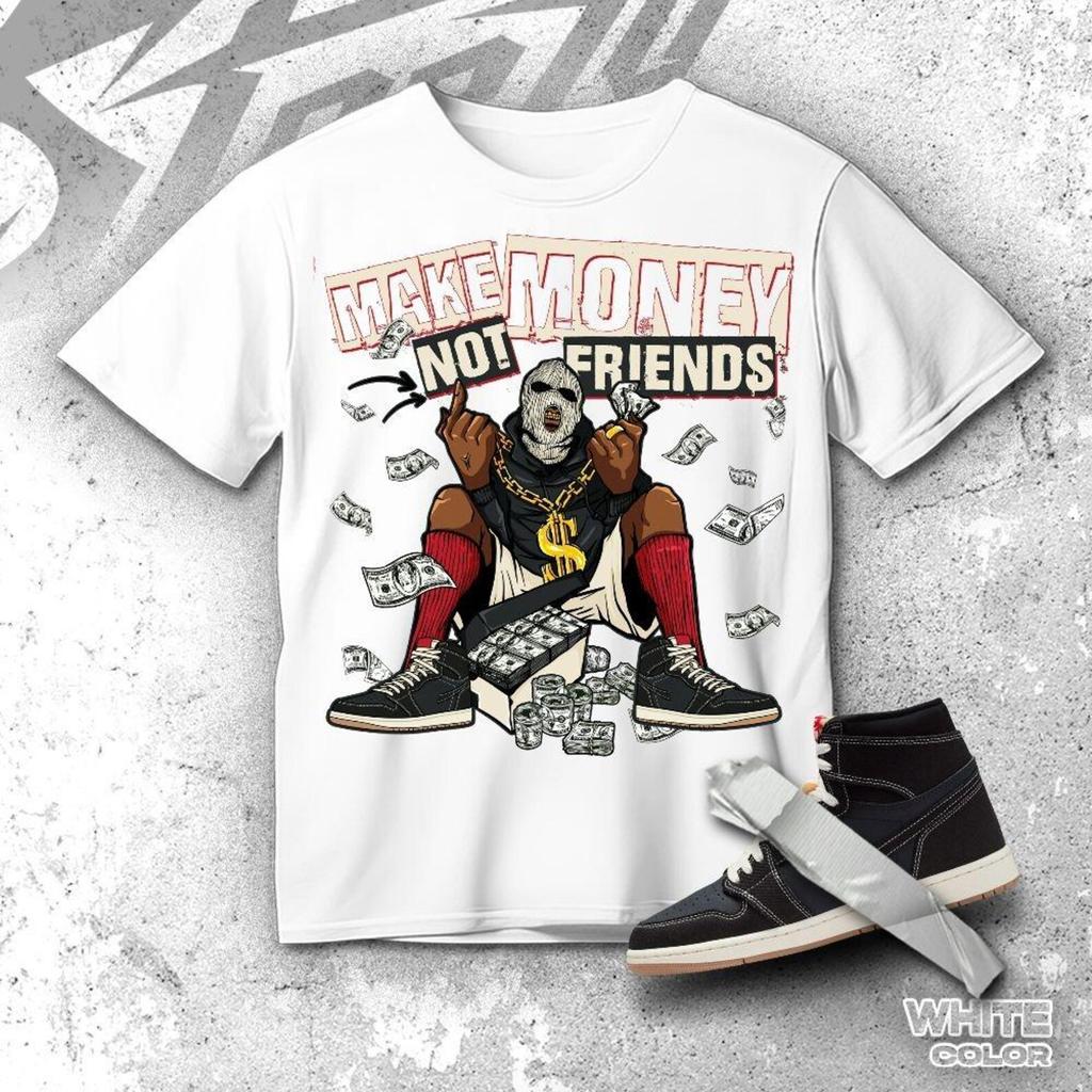 AJ 1 Retro High OG Flight Club Make Money Not Friends, Shirt match sneaker, Streetwear Graphic Tee for Sneakerhead