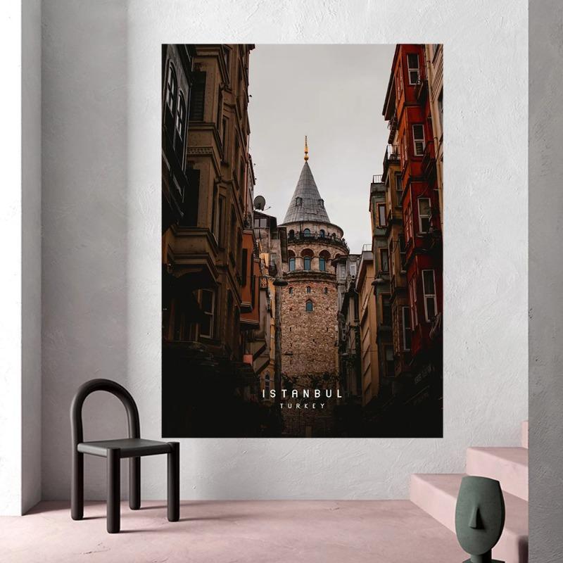 Стамбул Турция Пейзаж Постер Принт Мечеть Восход Искусство Холст Живопись Башня Фото Спальня Путешествия Настенное Украшение Настенная Картина