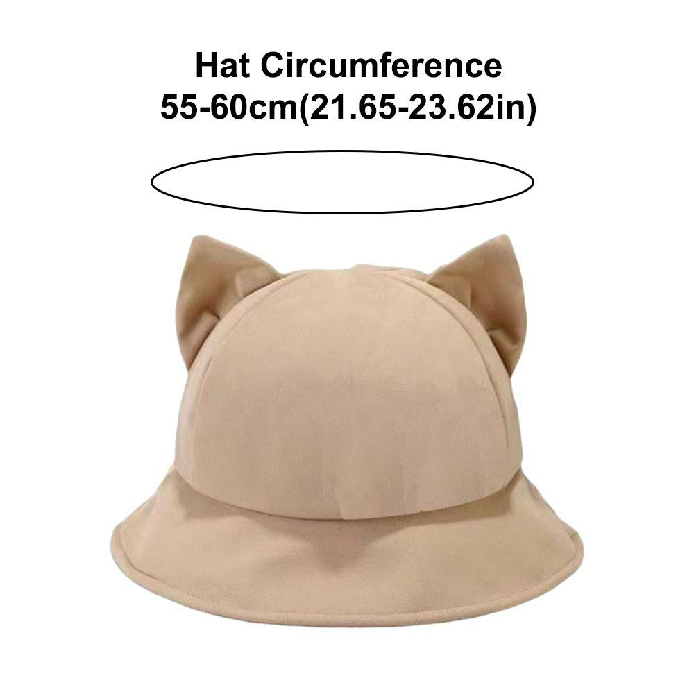 Wide Brim Bucket Hat Cat's Ears Basin Hats New Beach Hat Gift