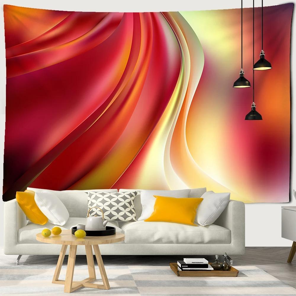 Красочный линейный узор для украшения спальни, гостиной, гобелена, домашнего настенного украшения, гобелена