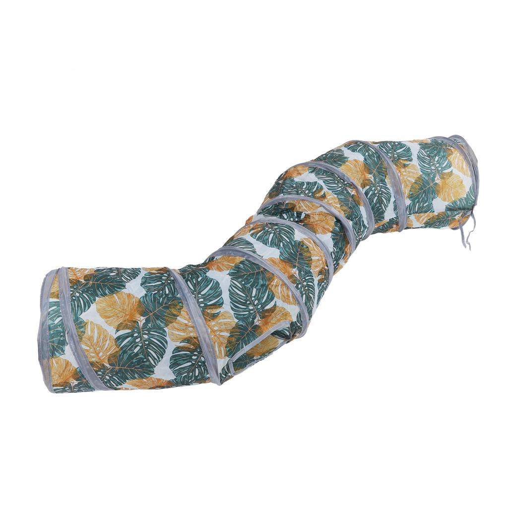 Cat S Tunnel Tube Wild Leaf Print Утолщенный складной портативный туннель для маленьких домашних животных