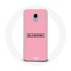 Чехол для Samsung Galaxy A8 2018 Blackpink K-pop группа Логотип Розовый фон
