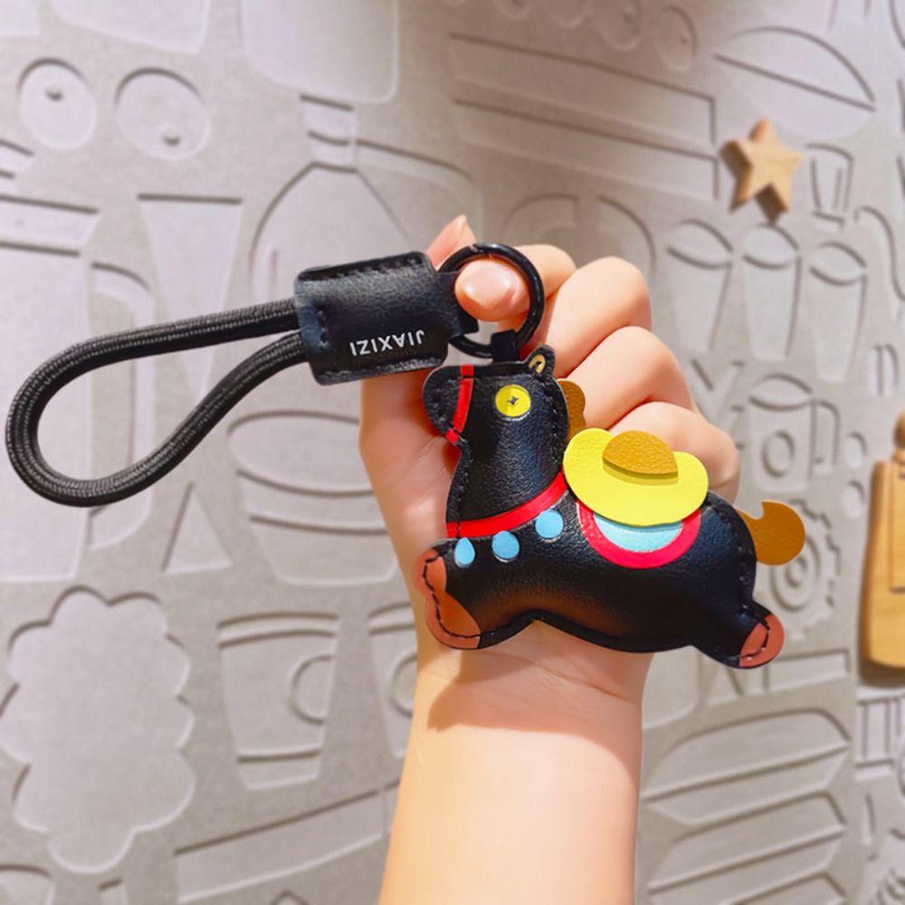 Кожаный кулон-подвеска в виде пони-зодиака, мультяшный подарок на китайский Новый год, уникальный брелок в виде лошади, подарок на день рождения