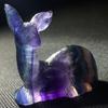 Hand Mini Carved Deer Natural Fluorite Quartz Crystal Gift Healing Home Decor