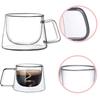 200ml Glass Coffee Mug Double Wall with Handle Transparent Heat-resistant Cup Breakfast Tea Safe Cup Drinkware for Home-use