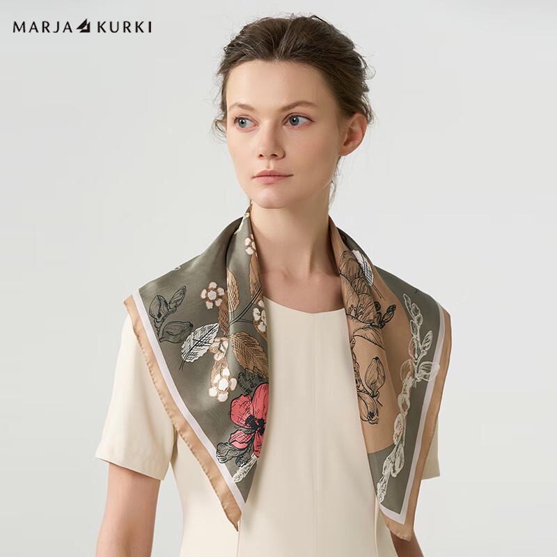 MARJA KURKI "Waiting for Flowers" Silk Square Scarf