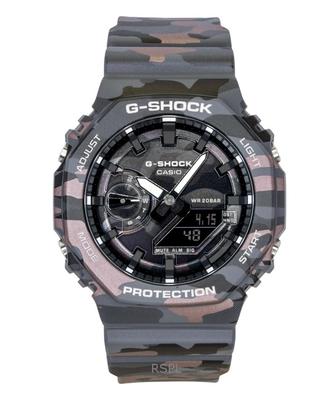 G-Shock Аналогово-цифровые Камуфляж Био-смола Ремешок Черный Циферблат Кварцевые GA-2100CMD-8A 200М Мужские Часы