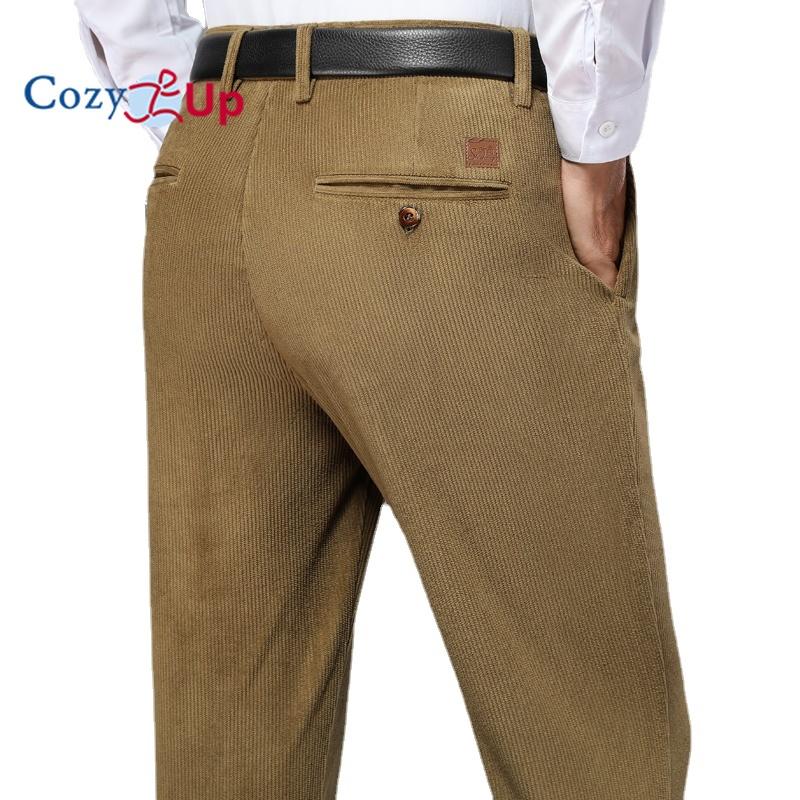 Мужские свободные вельветовые прямые повседневные брюки Cosy Up с высокой талией