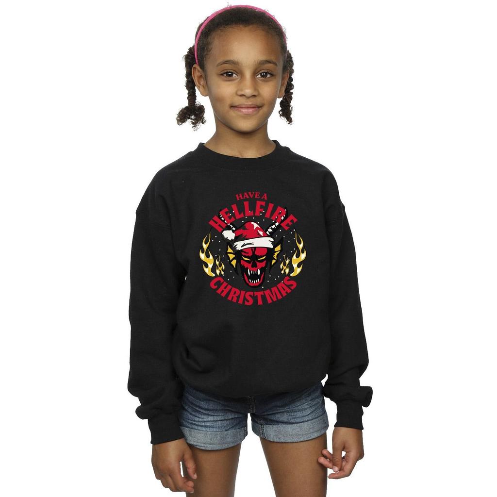 Netflix Girls Stranger Things Hellfire Christmas Sweatshirt