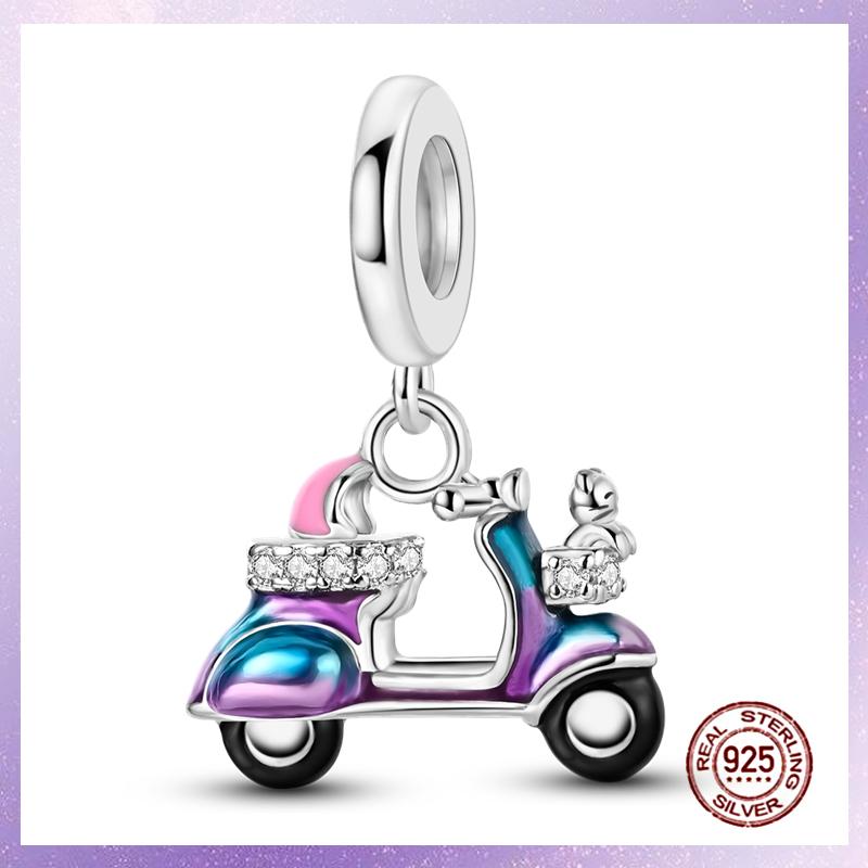 Фиолетовые Шармы Медный Fit Оригинальный Подвесной Браслет Бабочка Стекло Сердце Перо Клип Шарм Подвеска Светящаяся Бусина DIY Ювелирные Изделия