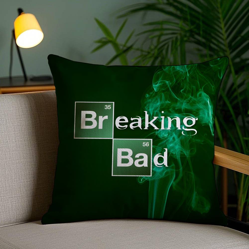 Popular TV Shows Breaking Bad-B Pillow Case Anti-dustmite Pillowcase Invisible Zipper Silky Short Plush Sofa Cushion Cover