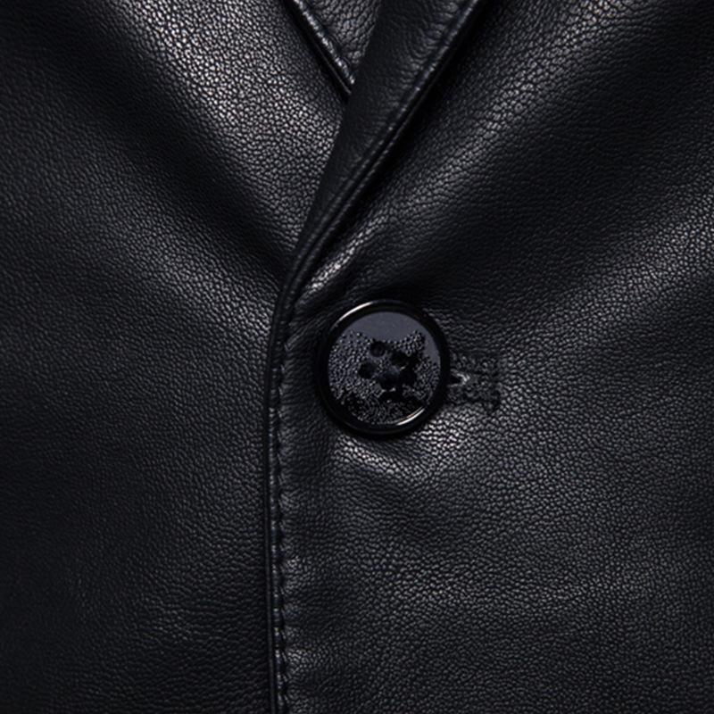 Мужская кожаная куртка Мужская верхняя куртка Slim Fit Casual Leather Jacket