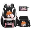 3Pcs/set Cute  Printed Backpack with Shoulder Bag Pencil Case Schoolbag Teenager Student Boy Girl Large Capacity Bookbag