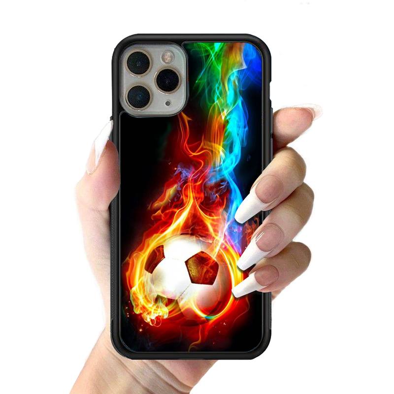 Чехол для телефона «Футбол» Силиконовый чехол из ПК + ТПУ для iPhone 11 12 13 Pro Max 8 7 6 Plus X SE XR Hard Fundas