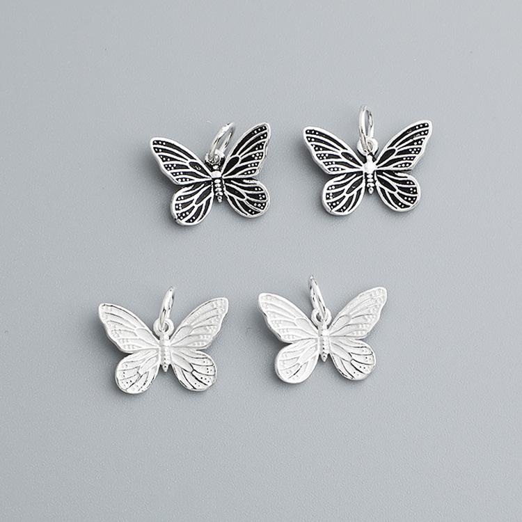 Винтажная тайская подвеска-бабочка из стерлингового серебра S925 для плетеных браслетов и ожерелий своими руками