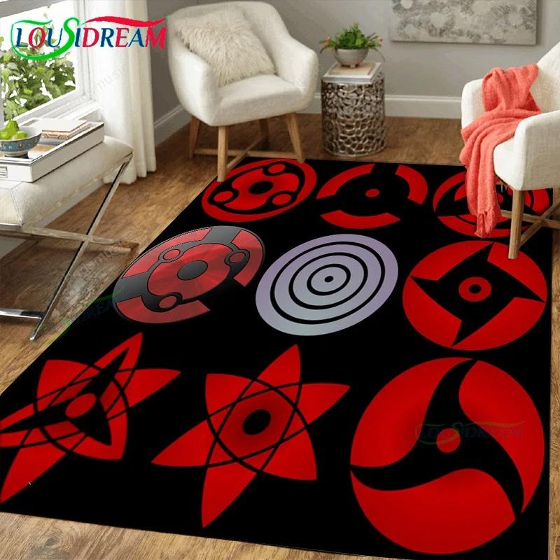 Anime Sharingan Carpet Rug Large Soft Flannel Floor Mat for Bedroom Living Room Decor Lightweight Blanket for Adults Kids Gift