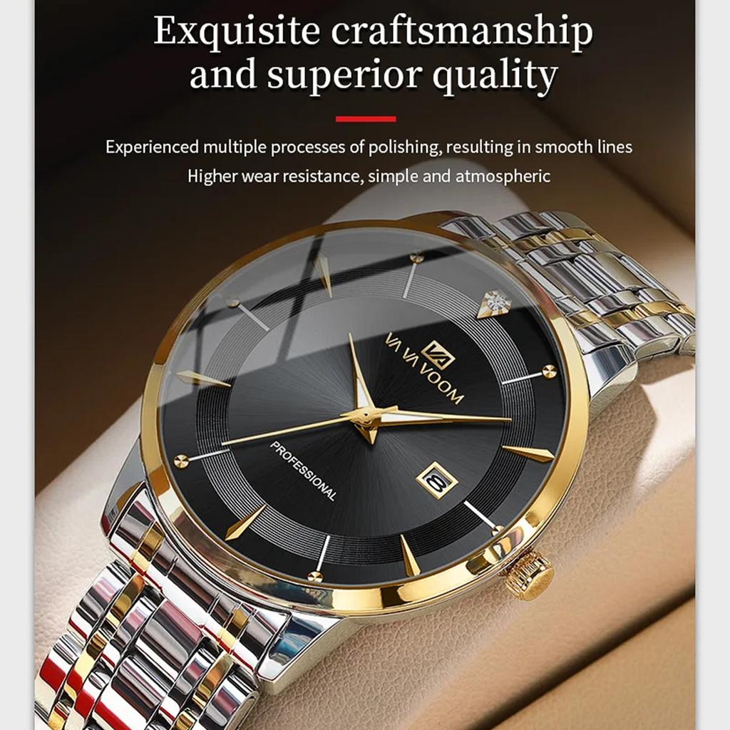 Men’s Quartz Watches Top Brand Luxury Wristwatch Waterproof Date Men Watches Stainless Steel Quartz Wrist Watches Male