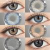 2pcs Colored Contact Lenses for Eyes Blue Contact Black Eye Lens Gray Beautiful Pupils Yearly Brown Eyes Makeup Lenses