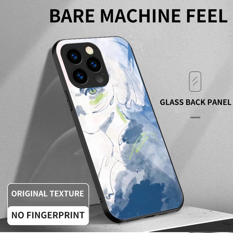 Закаленный стеклянный корпус Walking in the Ocean Printed Защитный чехол TPU Мягкий чехол Shell для iPhone Samsung