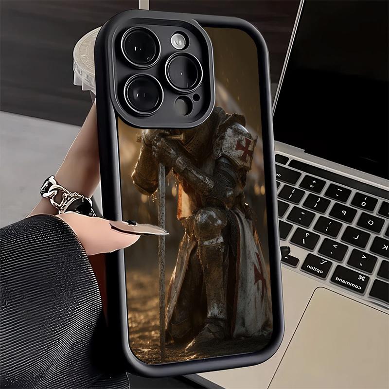 Чехол для телефона iPhone 17 Air 16E 15 16 Pro Max Крестоносцы Рыцари-тамплиеры Чехол 14 Plus 13 12 Mini Мягкий силиконовый Fundas