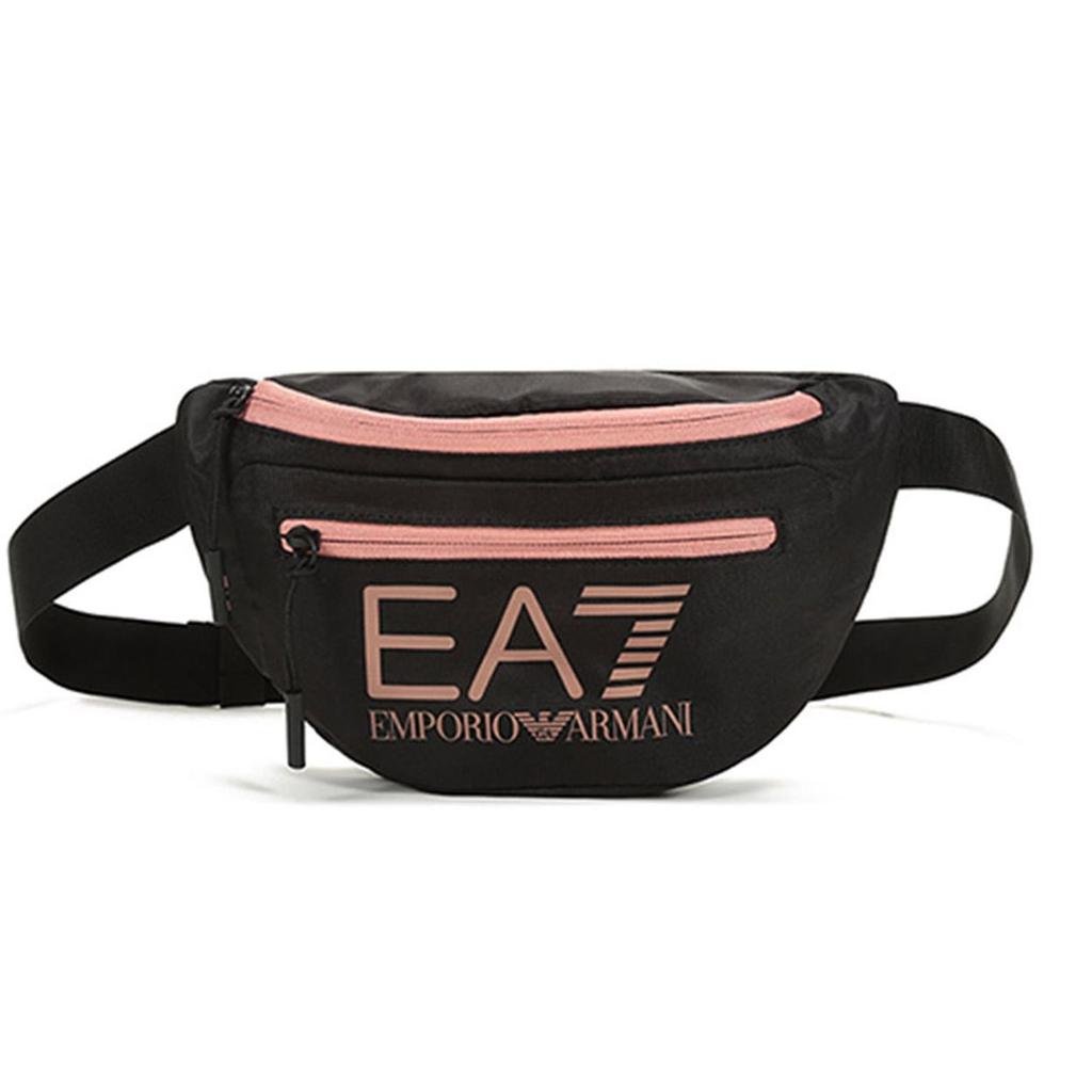 Emporio Armani EA7 Принт с логотипом-буквой Простая тканевая нагрудная сумка Поясная сумка Обычные мужские сумки Черный Серый Розовый 275979-CC980-78920