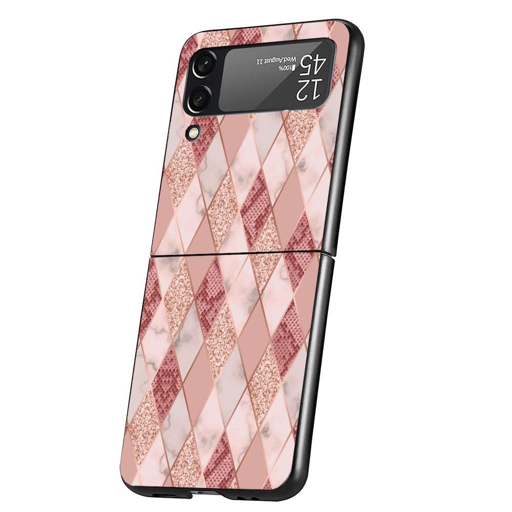 Beautiful Rose Bling Picture Case Phone Cover for Samsung Galaxy Z Flip 6 5 4 3 5G ZFlip6 ZFlip5 ZFlip4 ZFlip3 Black Hard Trend