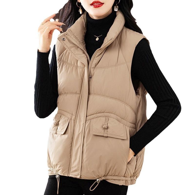 Counter women's clothing autumn and winter new fashion design sense versatile cotton padded vest warm cotton jacket