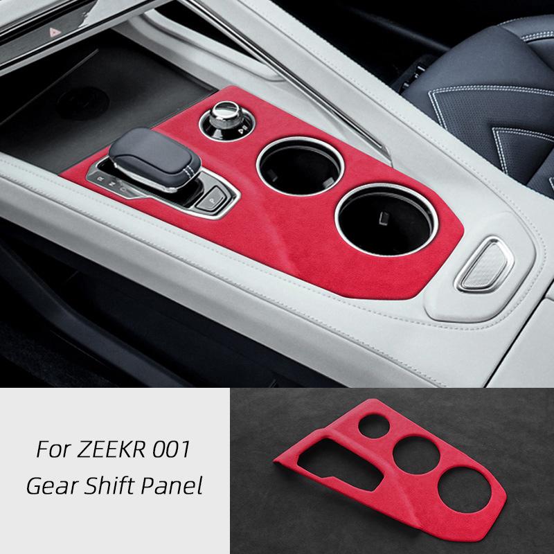 Italian Suede Overlay Interior Cover for Zeekr 001 2021 2022 2023 Central Gearshift Panel, Gears Lever, Armrest, Steering Whell