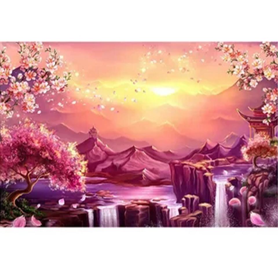 Landscape Diamond 5DDIY Painting Landscape Diamond Embroidery Forest Bridge Landscape Cross Embroidery Picture Home Decoration