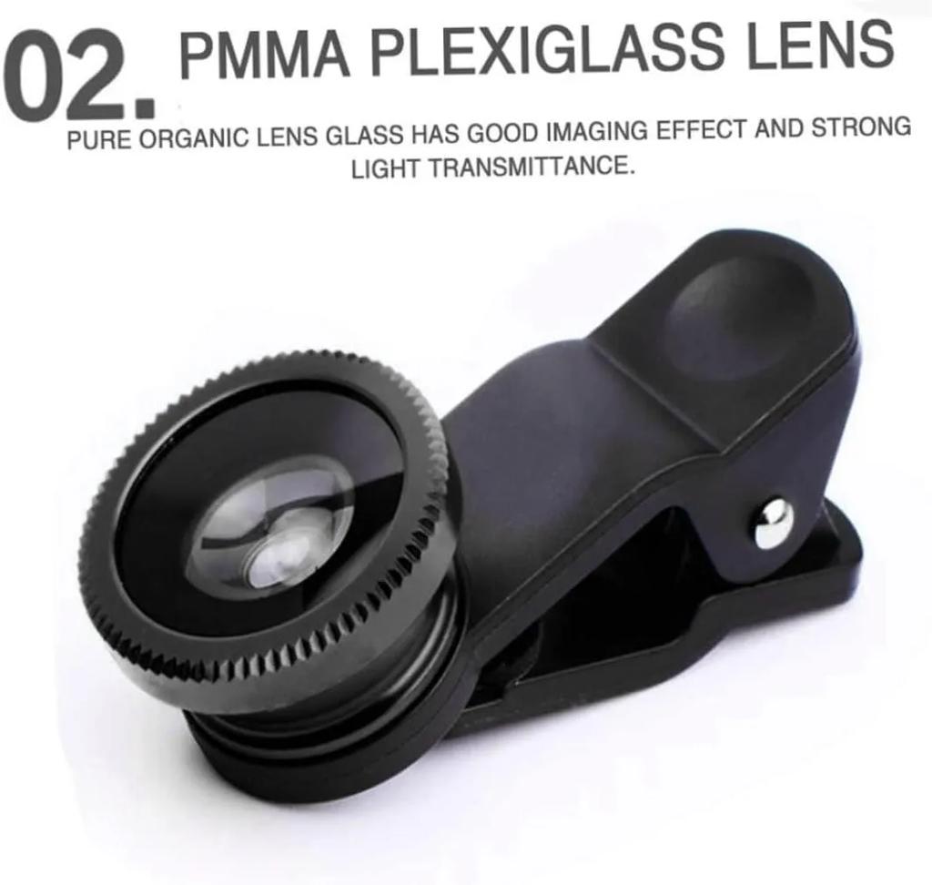 3 In 1 Fisheye Phone Lens Wide Angle Zoom Lens Fish Eye Macro Lenses Camera Kits With Clip Lens On The Phone For All Smart Phone