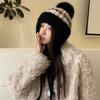 Новая осенне-зимняя теплая плюшевая шапка, вязаная шапка, женская модная шапка с ушками, ветрозащитная шапка