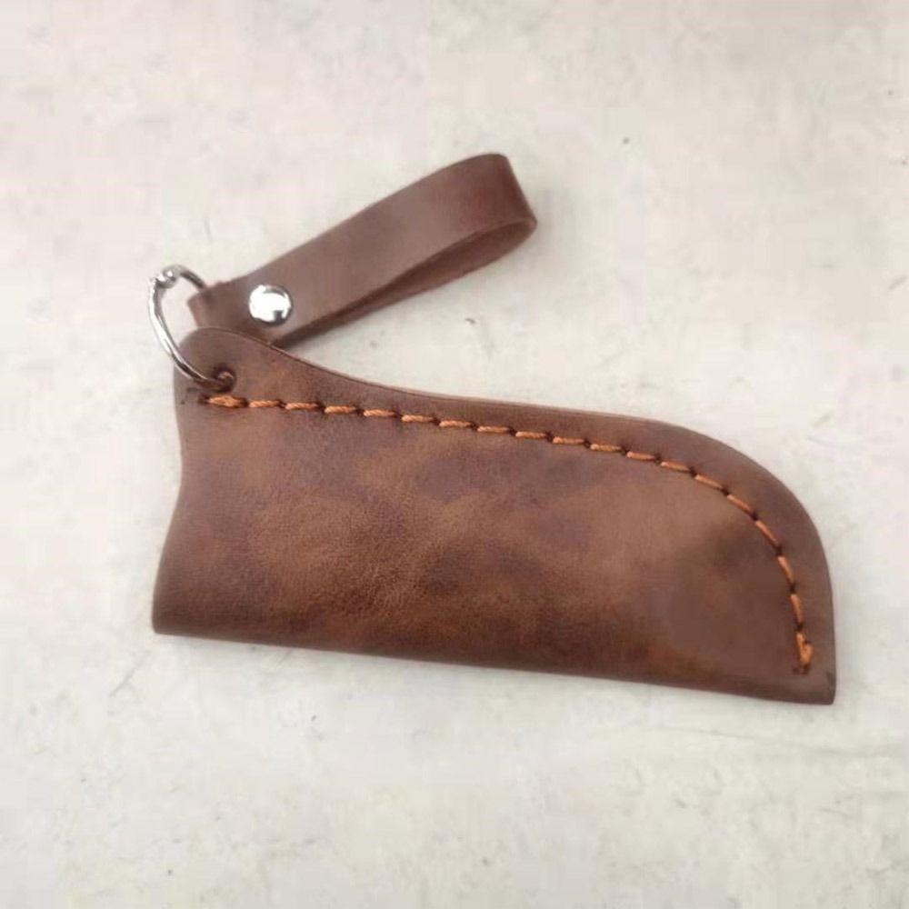 Holster Leather Sheath Holder Flashlight Case Camp Outdoor Carry Straight Knife Tool Belt Loop Case