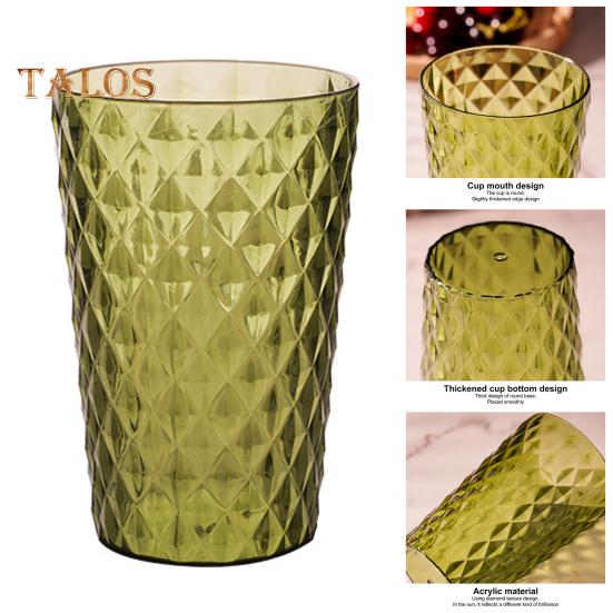 Drinking Glasses Multi-purpose Fine Workmanship Portable Good Unique Rhombus Textured Water Mug for Household