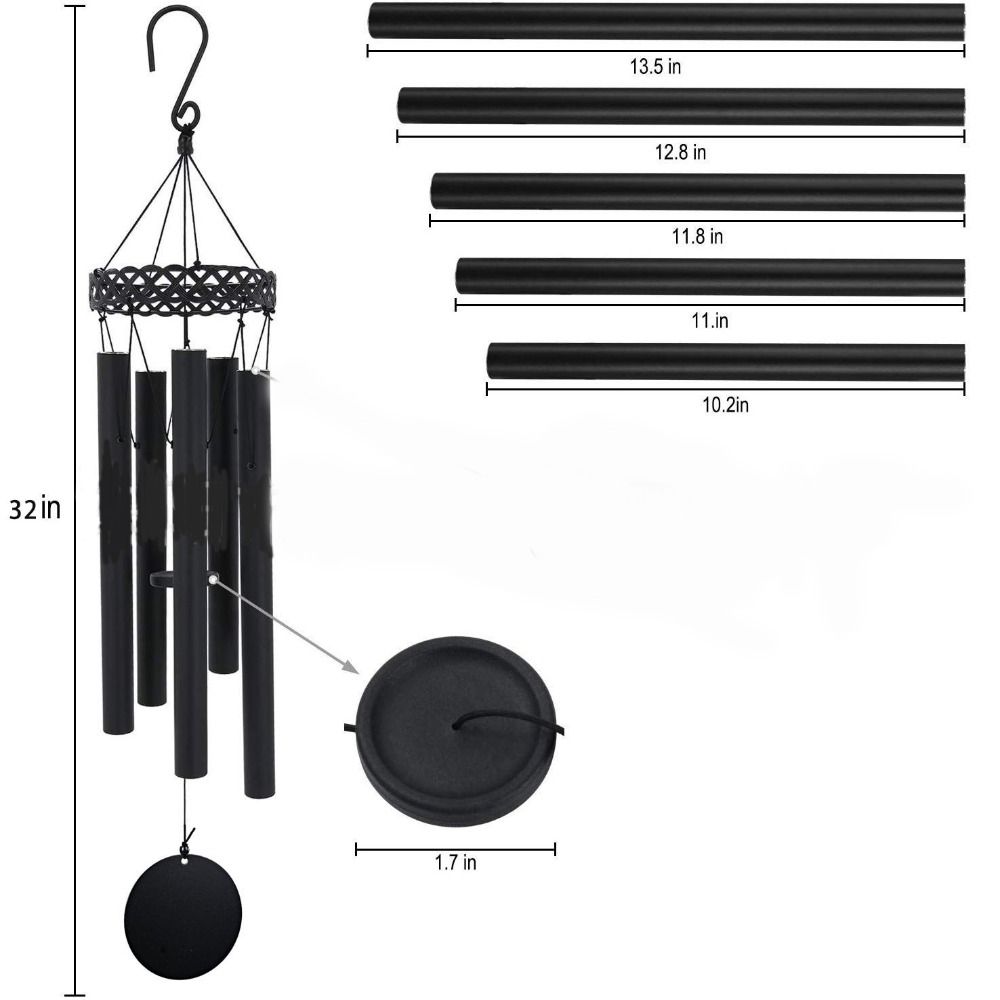Yard Outdoor Home Garden Large Metal Wind Chimes Deep Tone