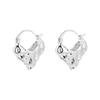 Retro irregular love plain ring earrings women's niche design earrings fashion high-end earrings