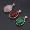 Кулон из натурального камня овальный розовый кварц аметист опал малахит лазурит агат зеленый авантюрин подвески для изготовления ювелирных изделий DIY аксессуары для ожерелья