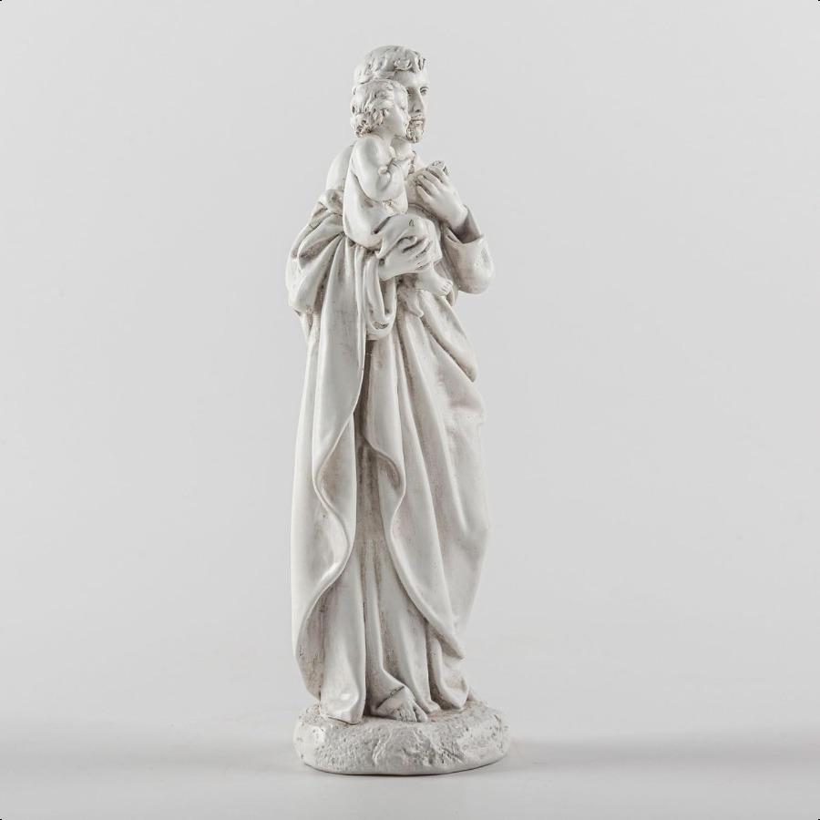 7-дюймовая фигурка Святого Иосифа и Иисуса, расписанная вручную, католическая религиозная белая статуэтка для домашнего декора, подарок Св.. Иосиф и Младенец Иисус