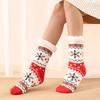 1 pair of Christmas fleece-lined warm socks, soft and comfortable mid-calf socks, women's floor socks and socks