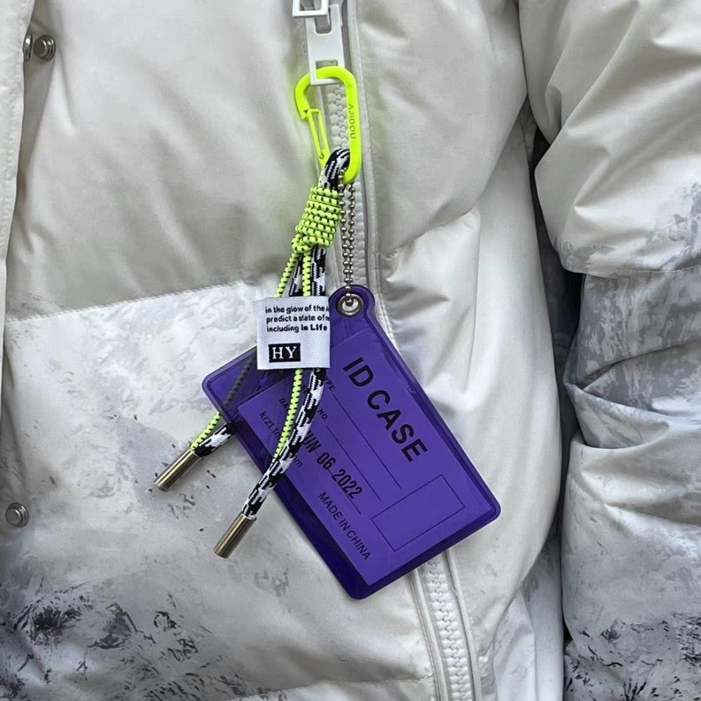 Флуоресцентный цветной ремешок для удостоверения личности из ПВХ-материала, держатель для удостоверения личности, ремешок для ключей