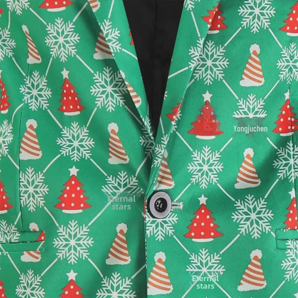 2024 Осень/Зима Повседневный костюм с рождественским принтом 3D и брюки в комплекте - 2 предмета