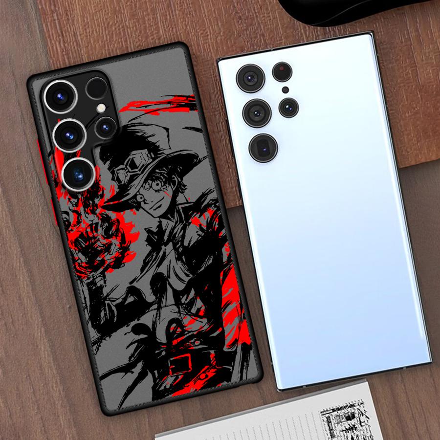 Black Edge Shell Phone Case for Samsung Galaxy S21 S25 Ultra S23 S9 Plus S24 Ultra S21 5G S22 Plus S20 FE S10+ One Piece Sabo