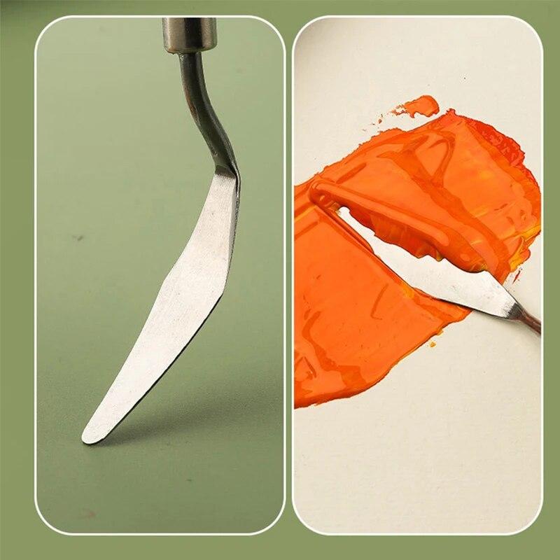 7pcs Stainless Steel Oil Painting Knives Set Artist Crafts Spatula Palette Knife Art Oil Painting Mixing Knife Scraper Art Tools