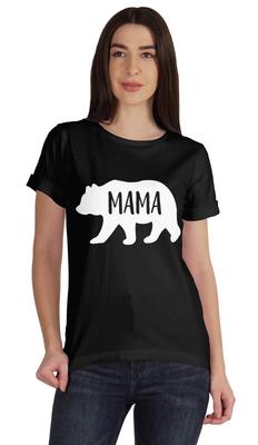 Футболка с круглым вырезом и принтом Mama Bear, женская хлопковая футболка с коротким рукавом