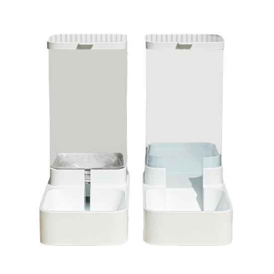 Автоматическая кормушка для кошек 3,8 л/133,7 унций, фонтанчик для воды для домашних животных, 4,6-фунтовая кормушка для кошек/собак, большая емкость для корма для домашних животных, диспенсер для воды для собак и кошек