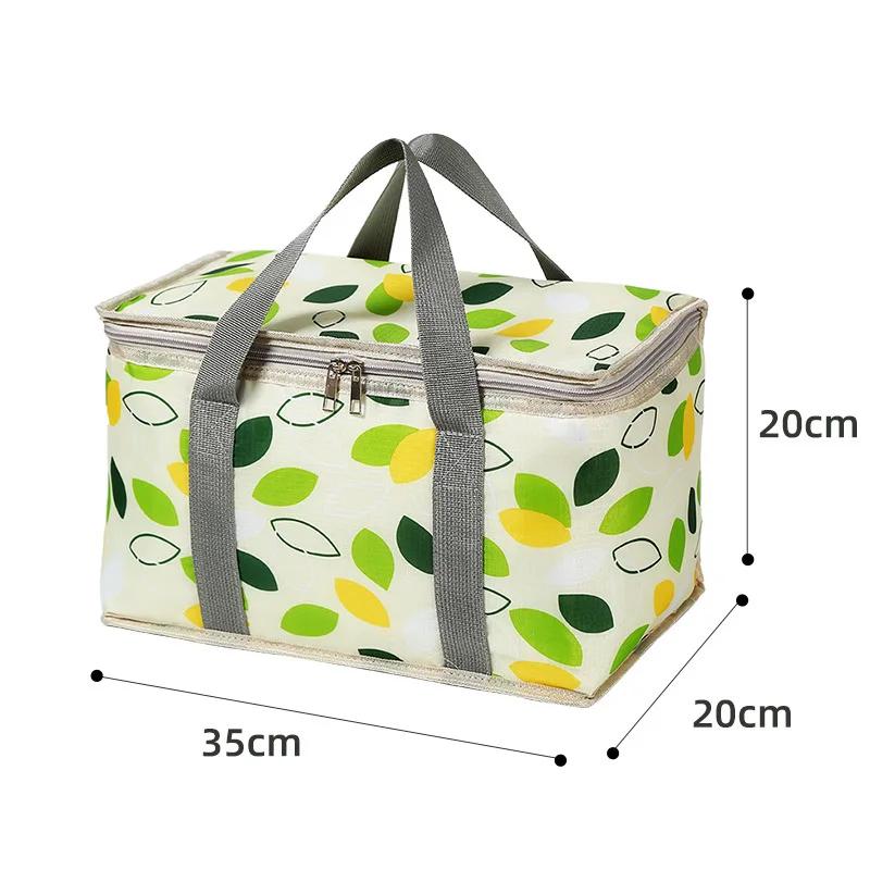 Large Capacity Portable Thermal Insulation Bag Picnic Basket Thickened Oxford Cloth Outdoor Hand Bags Travel Camping Equipment