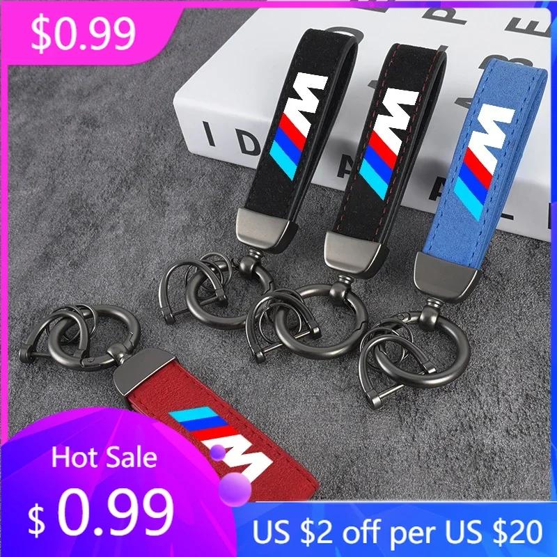 BABC1 For BMW Car Key Chain Rings Metal Leather Keychain Keyring Accessories For BMW M E81 E90 E92 E93 F30 E60 E61 F07 F10 F18 F12 X2