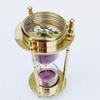 15.24 Cm Nautical Brass Sand Timer Hourglass with Maritime Brass Compass Table Decorative