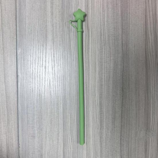 Многоразовые силиконовые трубочки с крышкой-звездочкой, устойчивые к укусам, для питья горячих и холодных напитков, гибкая длинная трубочка без содержания бисфенола А