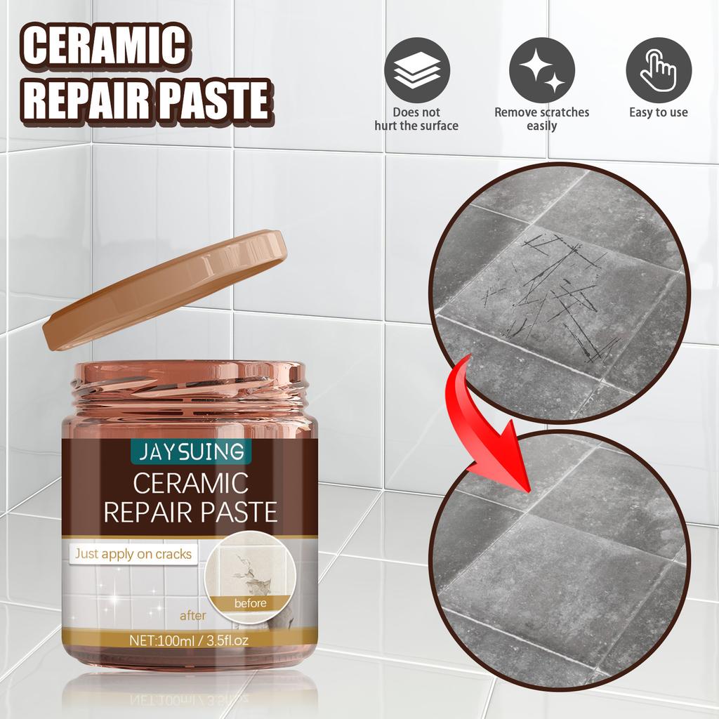 Jaysuing Ceramic Repair Paste Floor Tile Adhesive Tile Repair Agent Tile and Shower Repair Kit Porcelain Repair Kit for Crack Ceramic Repair Paste